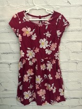 Carter's Kid Pink Dress with Pink Flowers 100 cotton EUC Girl's Size 6/6X