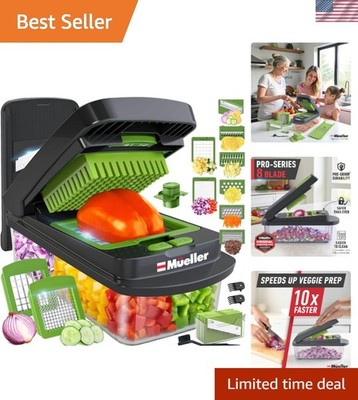 8-Blade Vegetable Chopper with Container - Dishwasher Safe Design