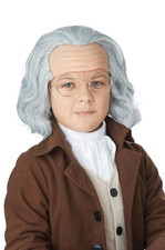 Child Colonial Benjamin Franklin Wig Gray