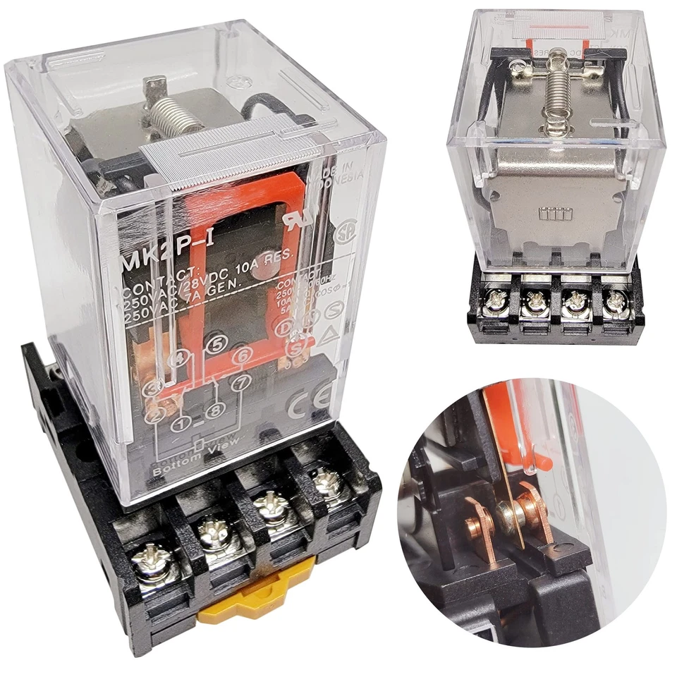 MK2P-I AC 110V Coil 8 Pin 2NO 2NC DPDT Power Relay & Plug-in Terminal Socket ... - Image 3 of 4