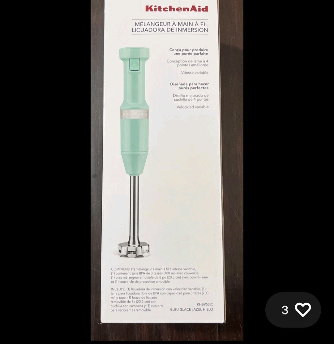 KitchenAid Corded Hand Blender Ice - Blue (KHBV53IC)