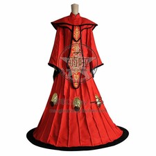 Star Wars Phantom Menace Padme Amidala Cosplay Costume Red Queen Dress Gown