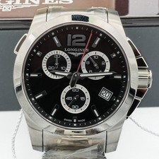 Longines Conquest 41mm Black Dial Quartz Chronograph L37024566 EXC++ B&P, Tags! 4