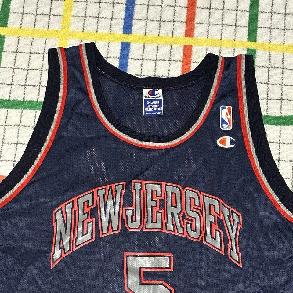 Camiseta DE COLECCIÓN Jason Kidd Champion Adulto XL 48 Nets #5 NBA Baloncesto Años 90 Y2K Foto 3 de 4