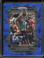 2022-23 Panini Prizm #2 Jaylen Brown Prizms Blue Ice #/125
