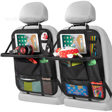 Car Backseat Organizer with Foldable Tablet Holder, Black 2 Pcs,6 Storage Pock