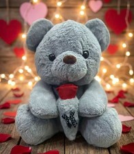 2026 Valentine Day Grey Teddy Bear Plush