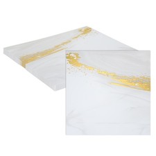 10Pcs 11.8"x11.8" Marble Peel and Stick Backsplash Wall Tile, White/Gold
