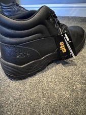 Site Steel Toe Cap Safety Boots, Black, Size 12