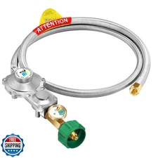 GasSaf 5FT 2 Stage Propane Regulator with Hose, Dual-Stage Propane Regulator 