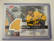 RASMUS ANDERSSON 2025-26 UD SP Game Used 4 Nations Face Off Fabrics Relic SWEDEN