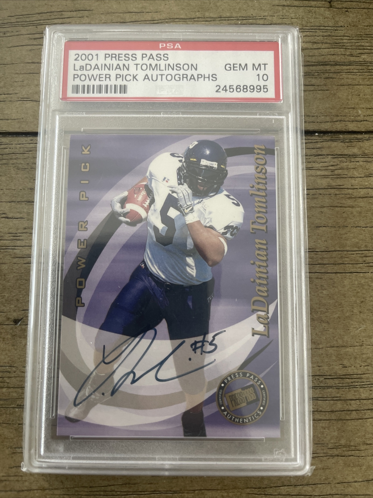 LaDainian Tomlinson Ppres Pass Power Pick Autograph # Power Pick Autographs