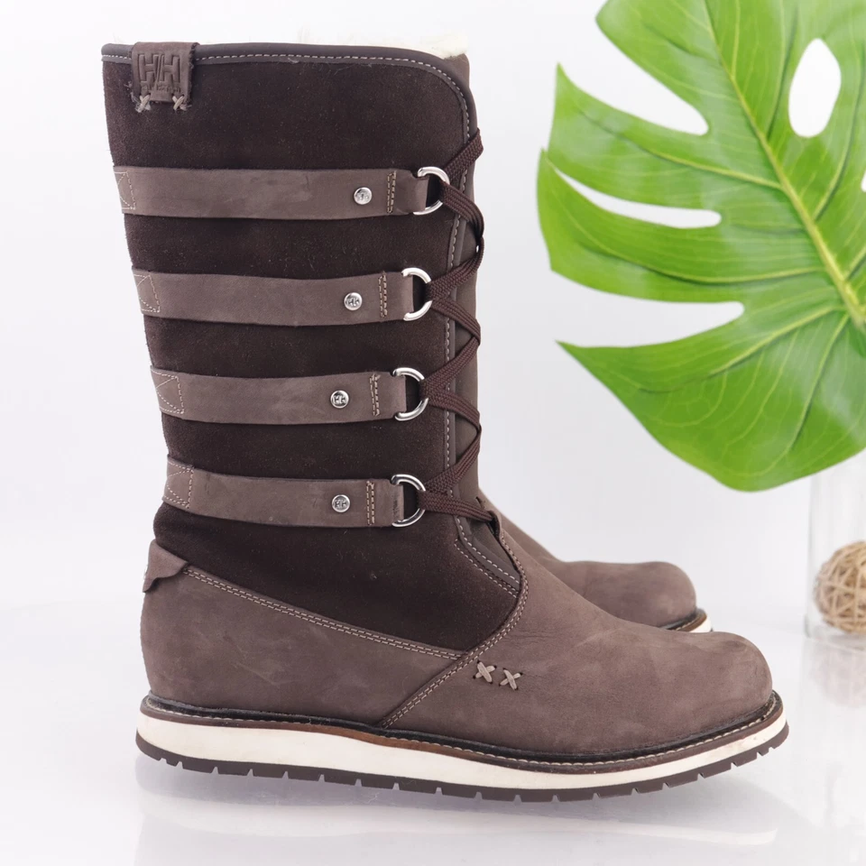 Bota Helly Hansen Feminina Hedda Tamanho 8 Cadarço Marrom Médio Apres Ski Inverno Botinha - Imagem 4 de 4