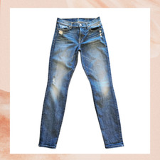 7 For All Mankind Med Dark Wash Ankle Skinny Jeans Size 27