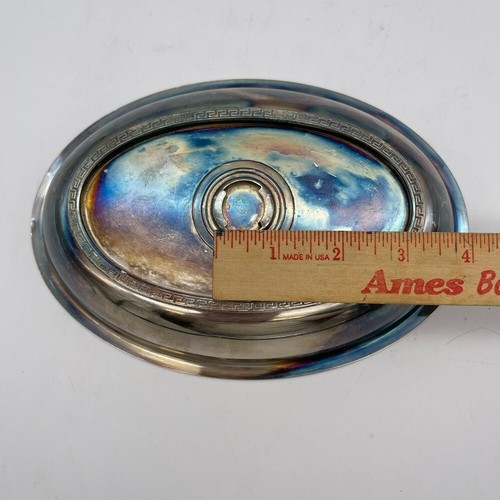 Vintage Small Silverplate Oval Bowl with unique Bottom - Picture 8 of 18