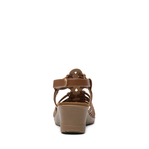 Women Open Toe Ankle Strap Casual Shoes Low Wedge Casual Dress Wedge Sandals - Picture 13 of 17