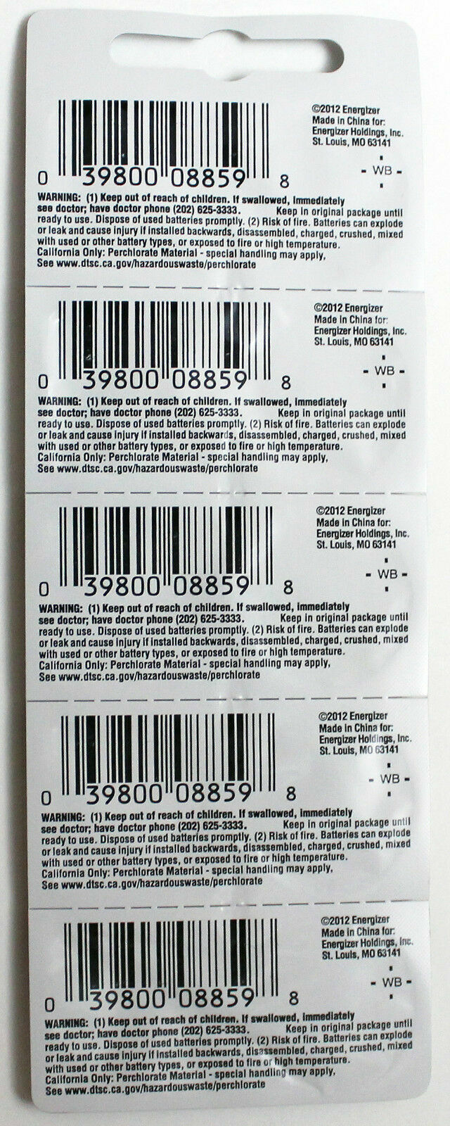 5PC Energizer CR2032 3V Lithium ECR2032 2032 Coin Cell Battery Ship from Canada