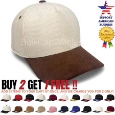Corduroy Dad Hat Baseball Snapback Adjustable Size 5 Panel Cap Unisex Men Women