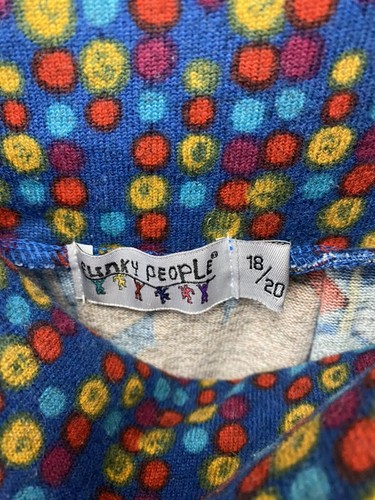 Funky People Plus Size 18 20 Sweater Skirt Blue Floral Pockets Stretch Art - Picture 5 of 6