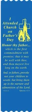"Honor Thy Father..." Father's Day Bible Bookmark Ribbons, pack of 10 (#5-846)