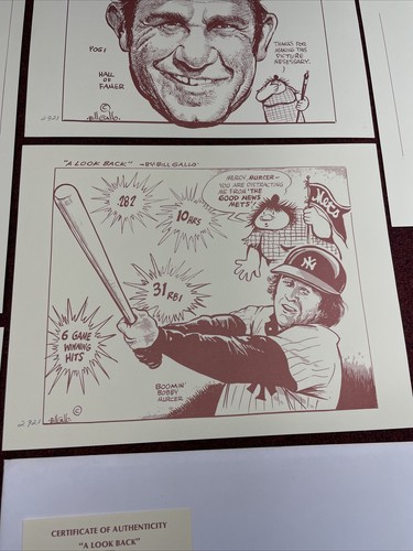 Bill Gallo “A Look Back” Baseball Series III ~ 6 Pc Lithograph Set ~ #2921 /5000 - Picture 5 of 9