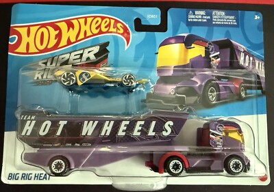 Hot Wheels Super Rigs Big Rig Heat - Camion Violet 1:64, Die-cast Neuf, Collection Ou Jouet