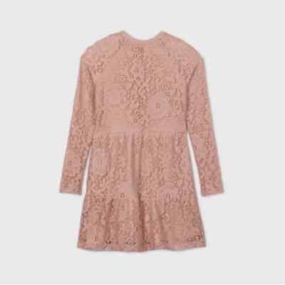 long sleeve short white lace dress Abbie Long Sleeve Lace Mini Dress – Minuet Apparel main image 1