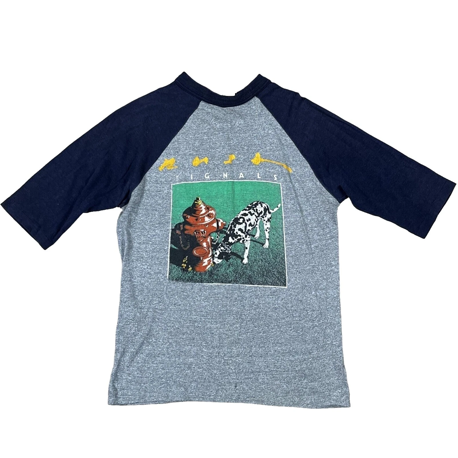 Cotton Blend 3/4 Sleeve Graphic Tee Vintage T-Shirts for Men