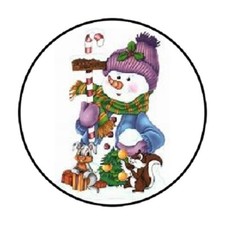 48 Christmas Snowman 1 ENVELOPE SEALS LABELS STICKERS 1.2" ROUND