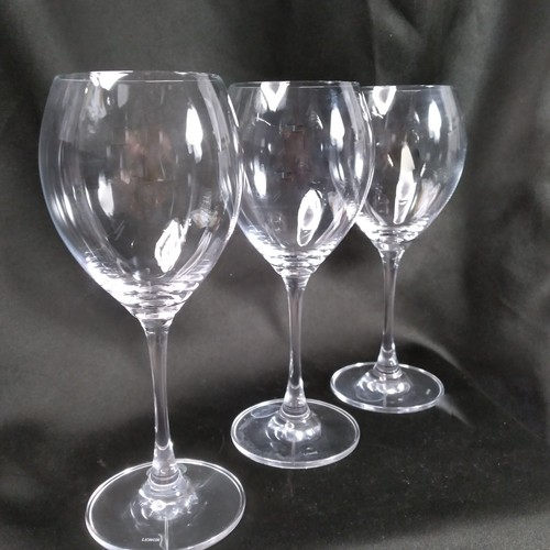 3 Lenox Vineyard Clear Crystal Goblets 10 Oz Chardonnay Glasses Stemmed Barware