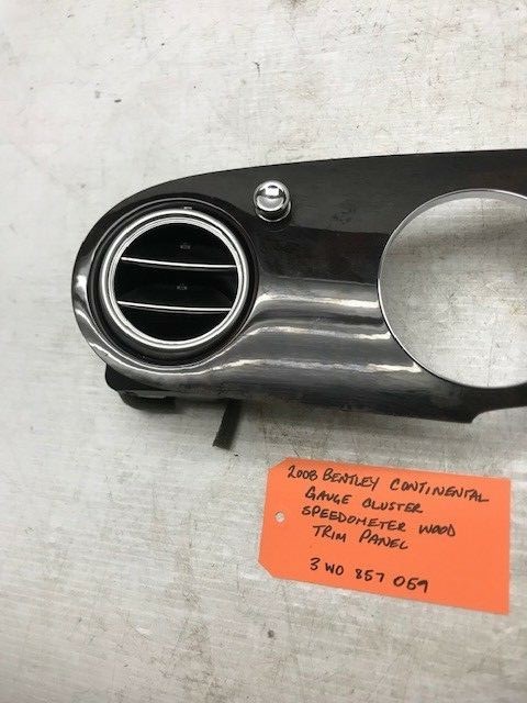 08 BENTLEY CONTINENTAL FLYING SPUR WOODGRAIN DASH SPEEDO CLUSTER TRIM 3W0857059