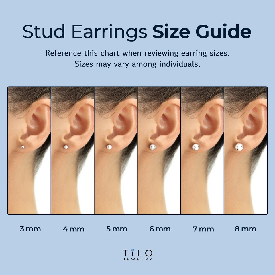 Aretes con cuentas de bola redondas talla diamante espiral oro macizo real de 14K push-back Foto 3 de 4