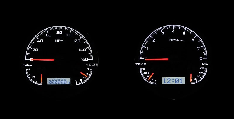 Kit de calibre analógico para camioneta Chevy GMC Dakota Digital 47-53 negro blanco VHX-47C-PU-K-W Foto 2 de 4