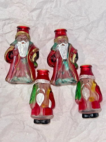 Lot De 4 Verres Tumbler Noël – Père Noël Et Traîneau – Rouge Et Vert – Verre