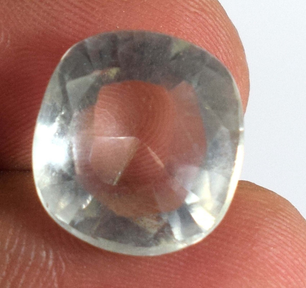 Ct White Goshenite Beryl Gemstone Cushion Cut Natural Certified  A94123