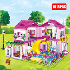 Summer Villa Building Blocks Set, 1018pcs Girls DIY Figures Toys, Christmas Gift