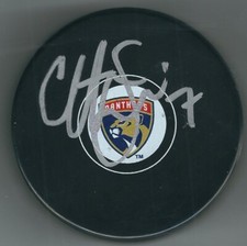 Autographed COLTON SCEVIOUR Florida Panthers Hockey Puck w/COA