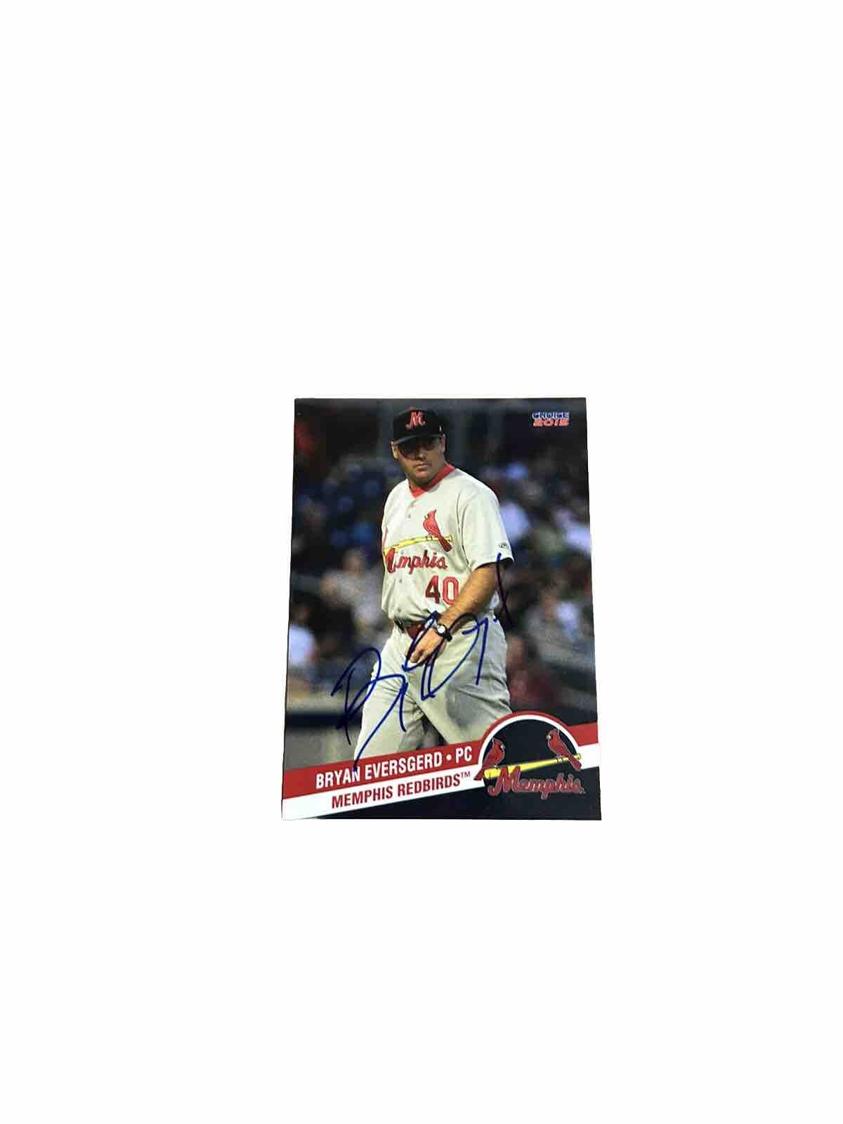 2015 Choice Memphis Redbirds Bryan Eversgerd Card #13 Auto Signed
