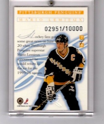 1995 Leaf Mario Lemieux Freeze Frame insert Penguins #'d 02951