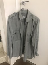 Camicia Donna ZARA Tg M Nuova Colore Verde Kaki Chiaro In Jeans