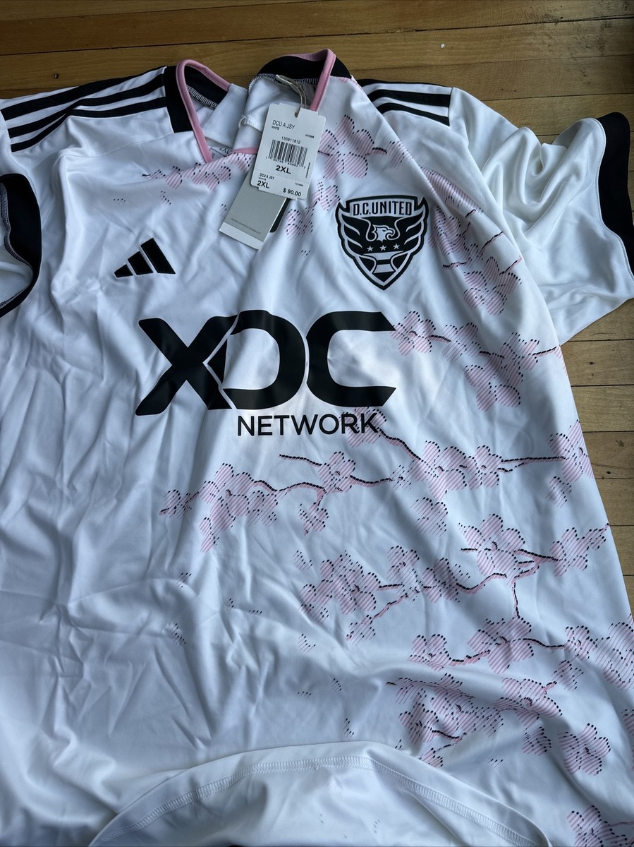 adidas DC United Jersey Men's 2XL 23/24 Away Cherry Blossom