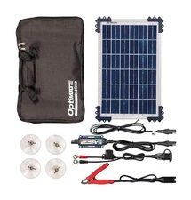 Tecmate Optimate Solar Duo 10W Travel Kit, TM-522-D1TK, 6-Step 12V / 12.8V 0.83A