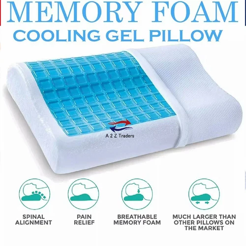 COOLING GEL MEMORY FOAM CONTOUR CERVICAL ORTHOPEDIC PILLOW FIRM HEAD NECK BACK