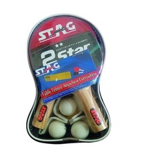 STAG 2 Star Table Tennis Playset | 4 Racquets | 3 Balls | 1 Net (2STAR-Set WH)