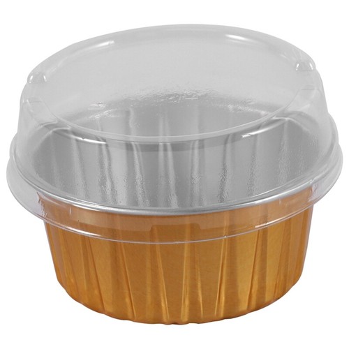 4X(100Pcs Disposable Aluminum Foil Baking Cups Creme Brulee Dessert