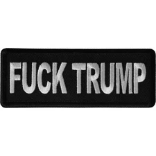Embroidered Patch (Iron-On or Sew-On), F**k Trump, 4" x 1.5"