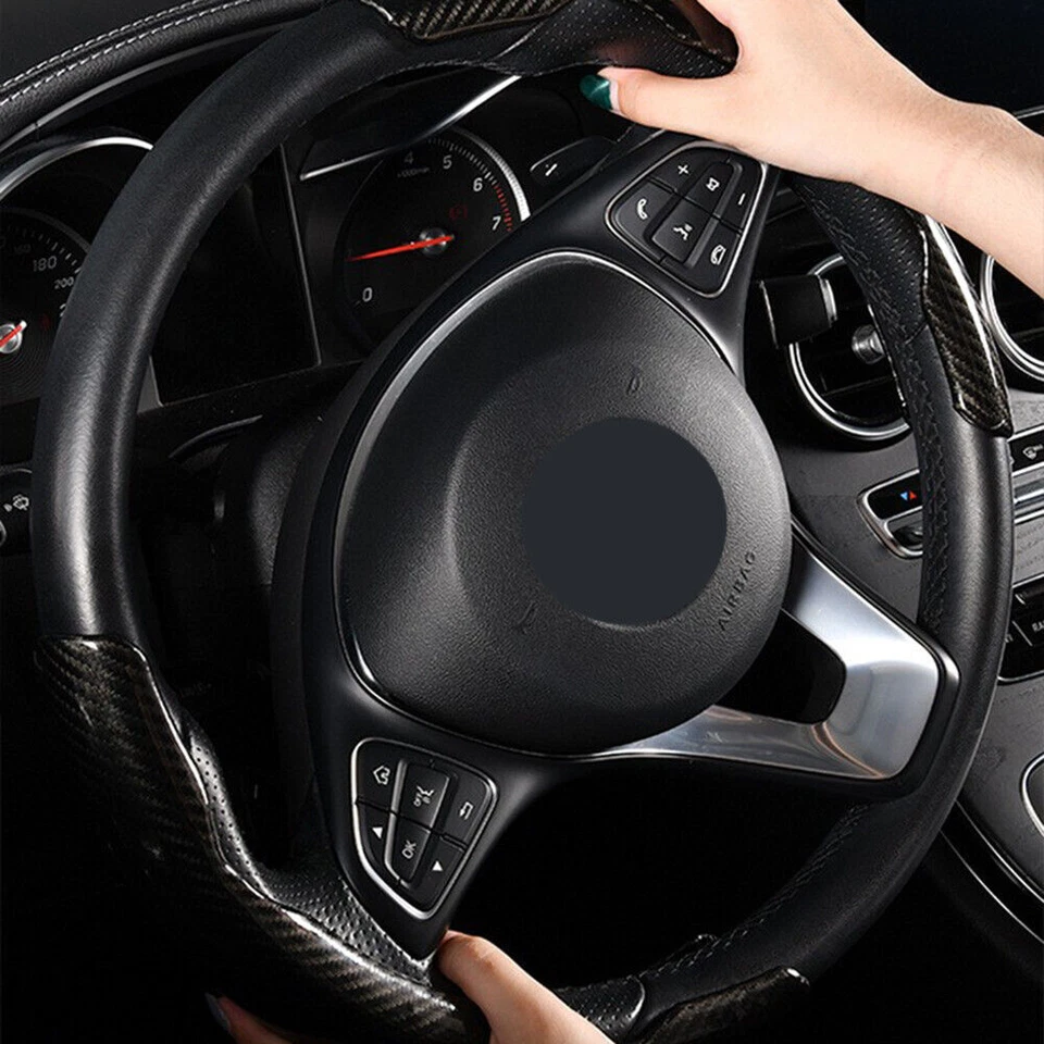 For Honda Civic / Accord / CR-V Carbon Fiber Car Steering Wheel Cover Accessory - Image 4 of 4