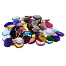 100g Flat Glass Gems Colored Glass Stones Gem Beads Decor Clear Mosaic Tiles For