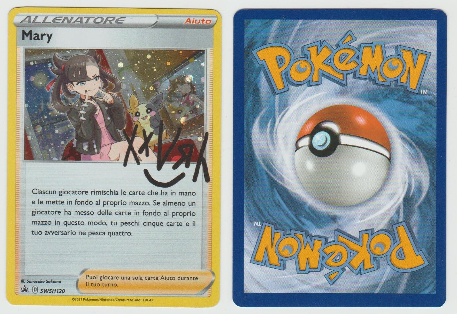 Pokemon Card Mary Trainer SWSH120 Holo ITA Mint (pk25)