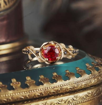 Red Ruby Ring, 925 Sterling Silver Ring, Engagement Ring, Unique Bridal Ring